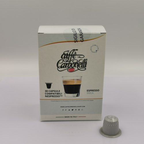 Caffé Carbonelli DECAFFEINATO (koffeinmentes) 30db Nespresso kompatibilis kapszula 